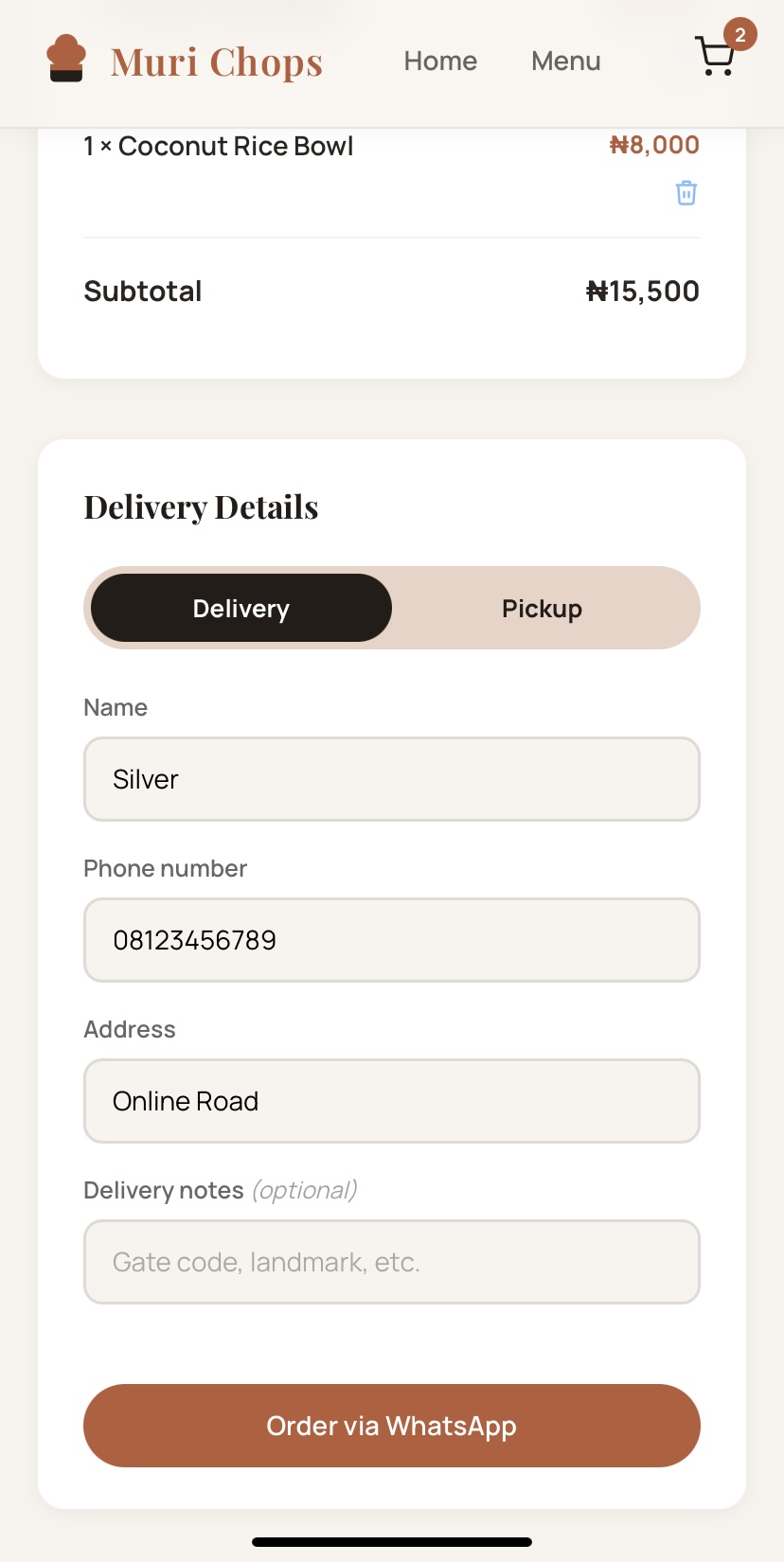 MURI CHOPS admin dashboard