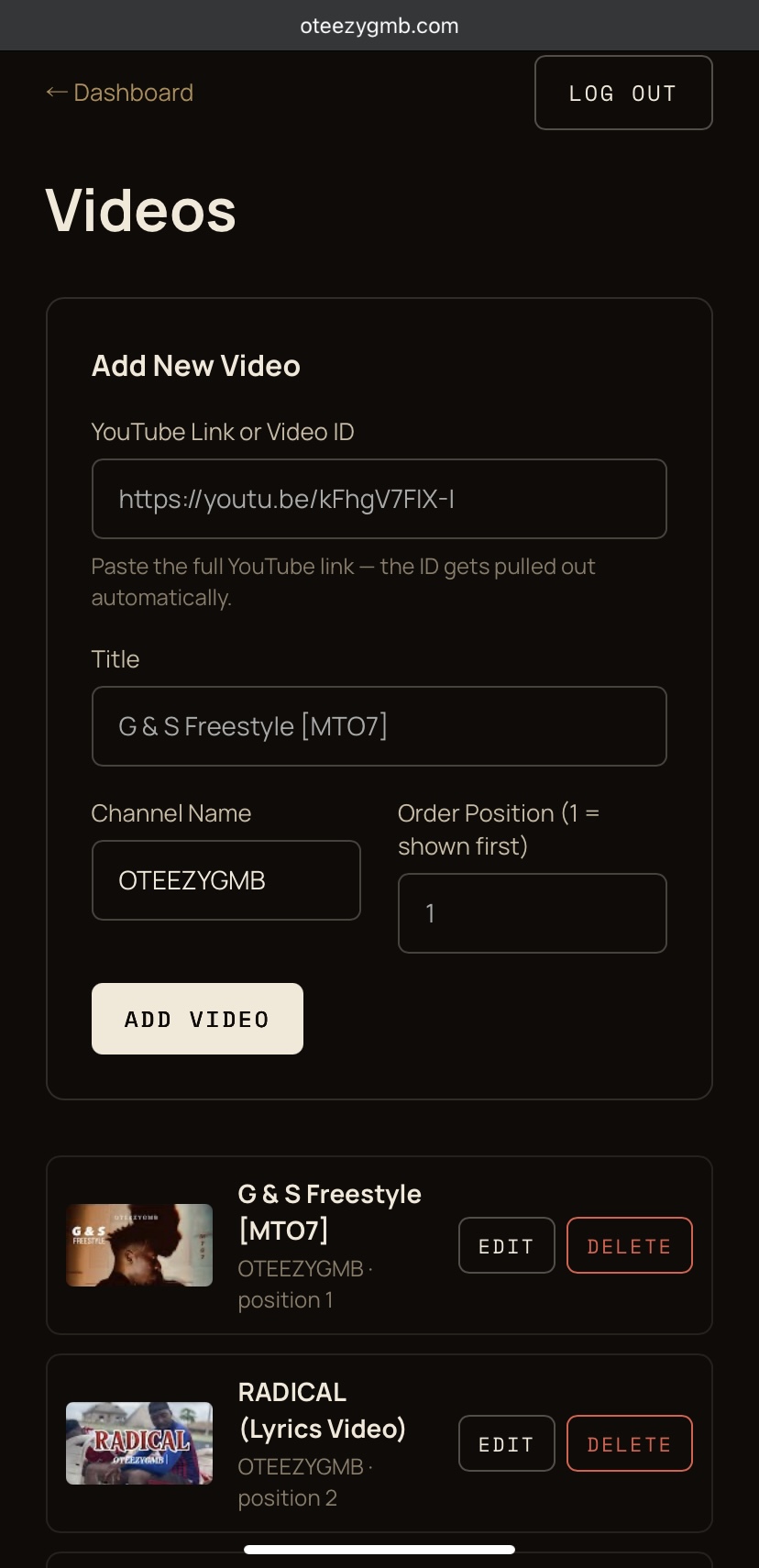 OTEEZYGMB screen 7